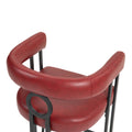 Coolmore Bar Stools Set Of 2, Modern Bar Stool With Back, Black Metal Frames, Upholstered Bar Stools For Kitchen Island, Pub, Club Wine Red Pu Wine Red Foam Pu Leather