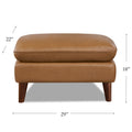 Solana Leather Ottoman Cognac Memory Foam Genuine Leather