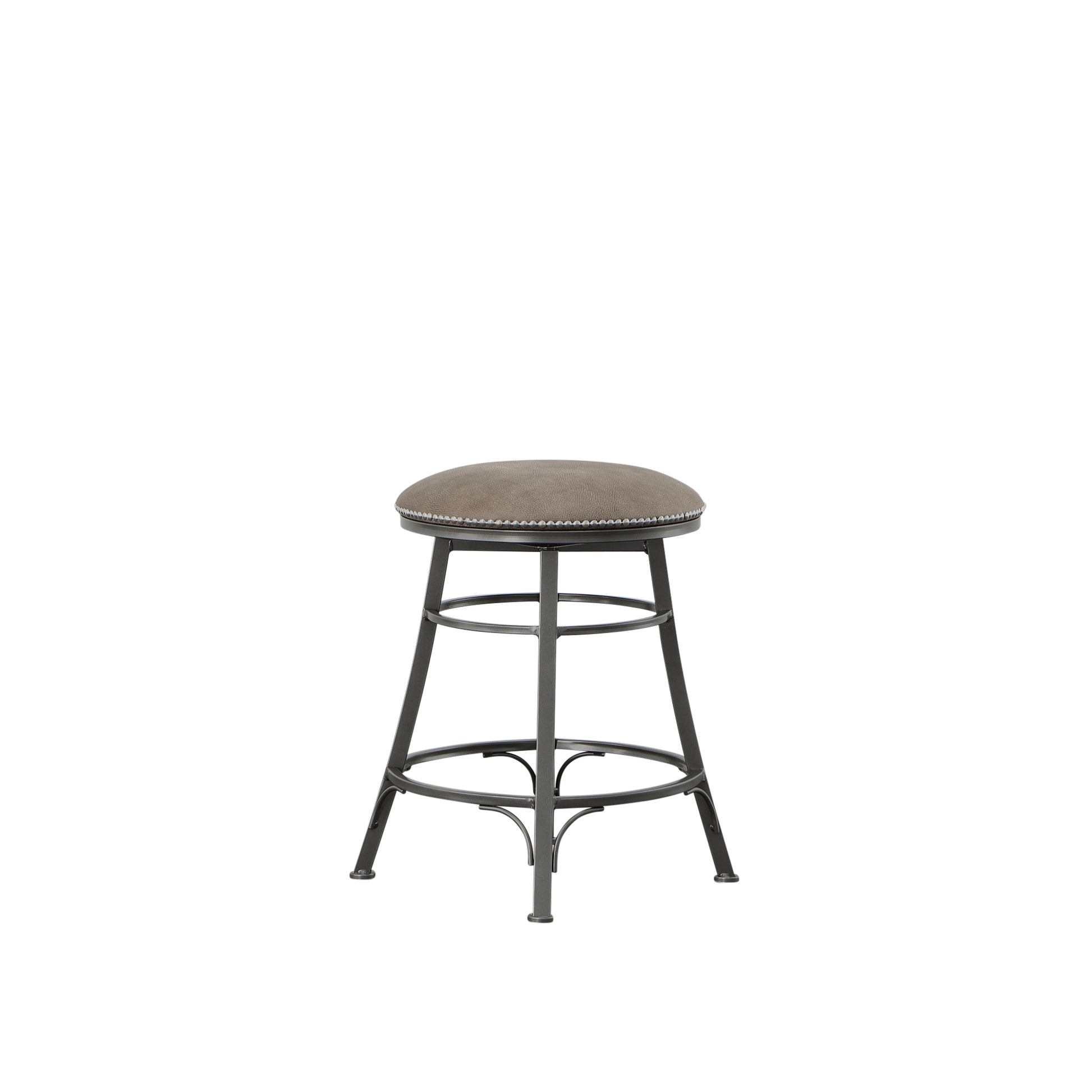 Bali Backless Swivel Counter Chair Gray Dark Gray Wood