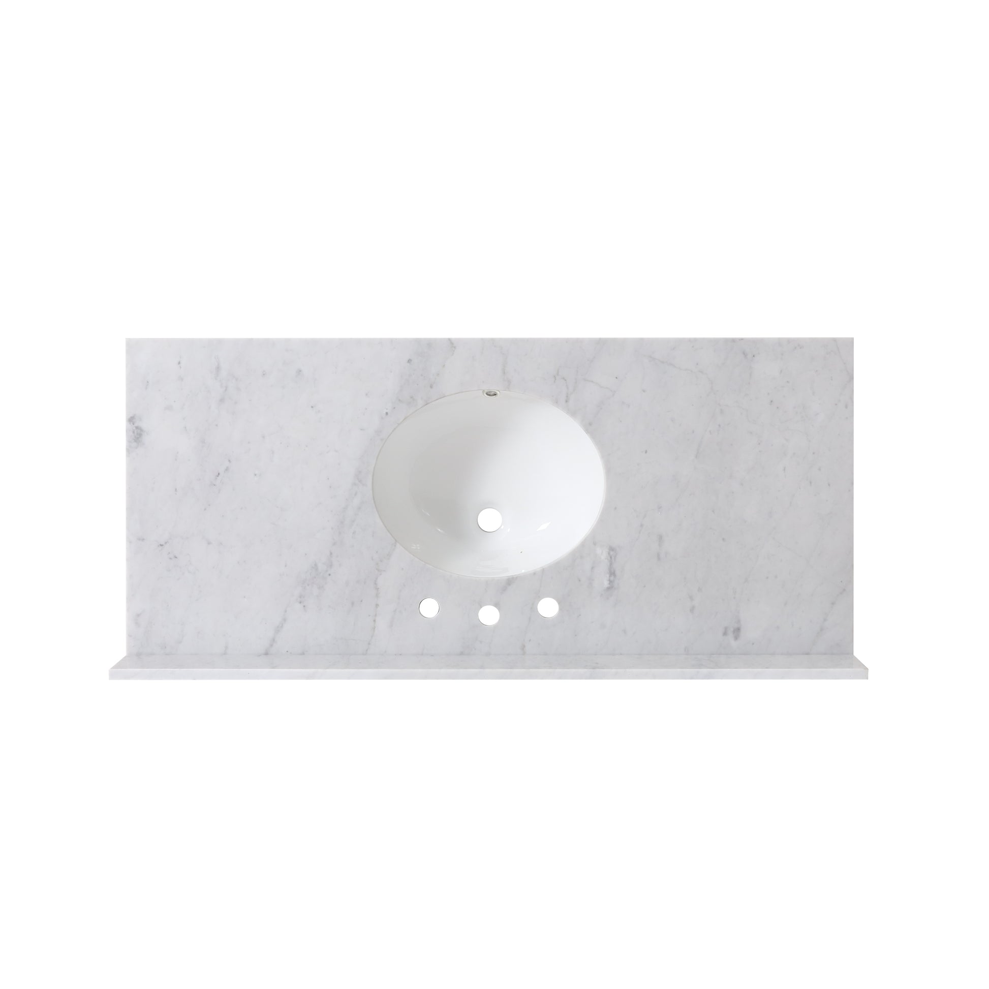 49'' Cararra White Marble Vanity Top&Ceramic Sink White Marble Marble