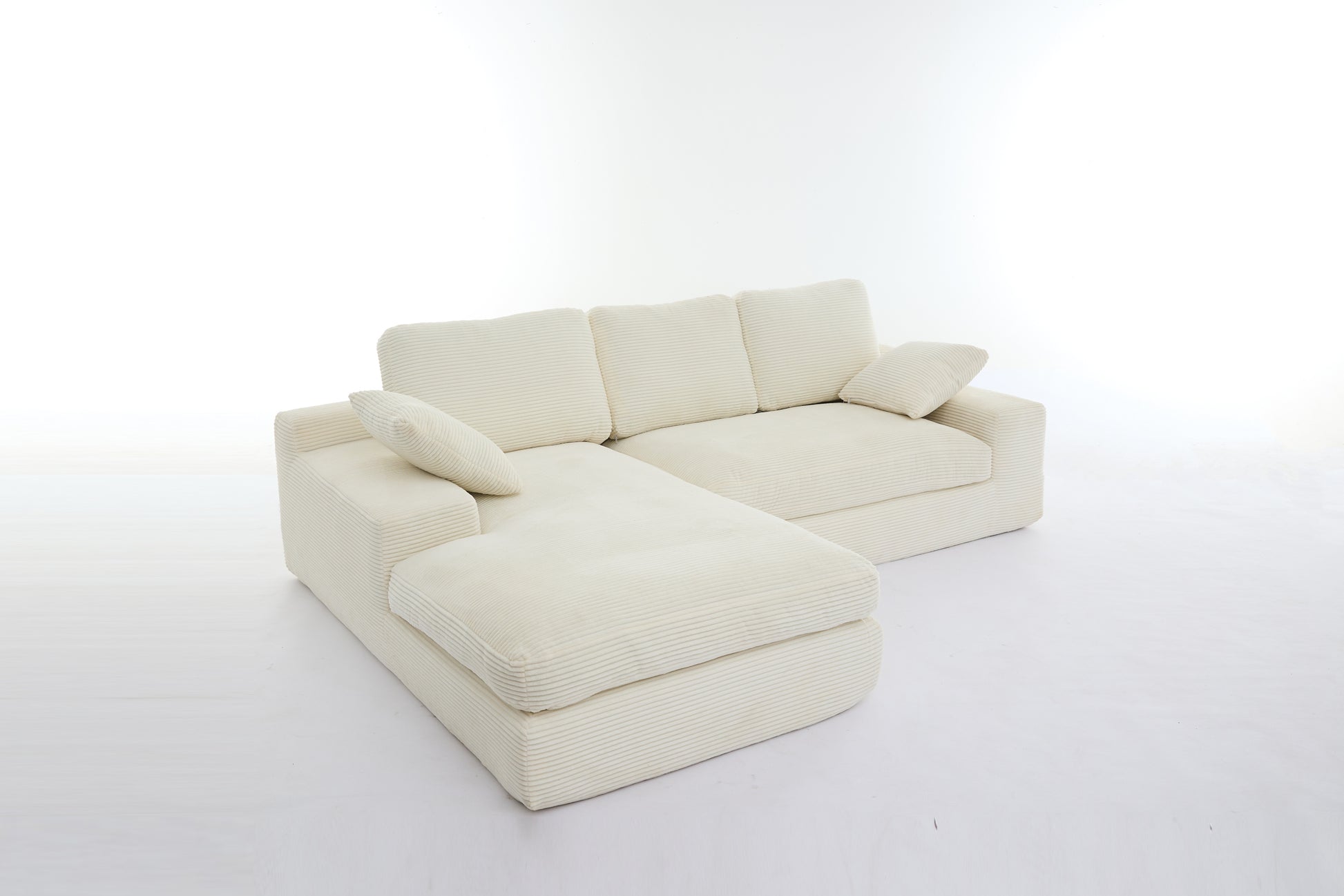 99*69" Modular Sectional Living Room Sofa Set, Modern Minimalist Style Couch, Upholstered Sleeper Sofa For Living Room, Bedroom, 2 Pc Free Combination, Installation Free Sofa, L Shape, White White Primary Living Space Soft Minimalist,Modern Foam Spring 4