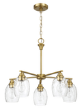 Elegance Five Lights Linear Arms With Golden Brass Finish Chain Chandelier 24