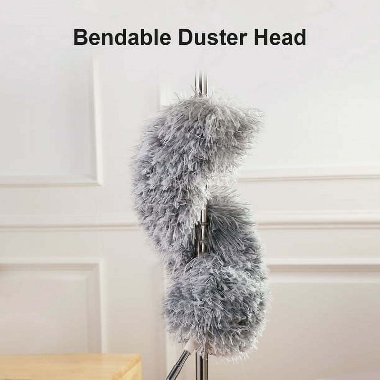 Dusters For Cleaning Duster With Extension Pole Bendable Head Long Handle Dusters For Cleaning Ceiling Fan, High Ceiling, Blinds, Furniture,Cars Gray Gray Iron