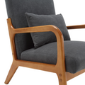 Coolmore Modern Accent Chair, Solid Wood Padding Lounge Armchairs With One Pillow For Living Room, Bedroom, Guest Room Gray Gray Primary Living Space Foam Velvet