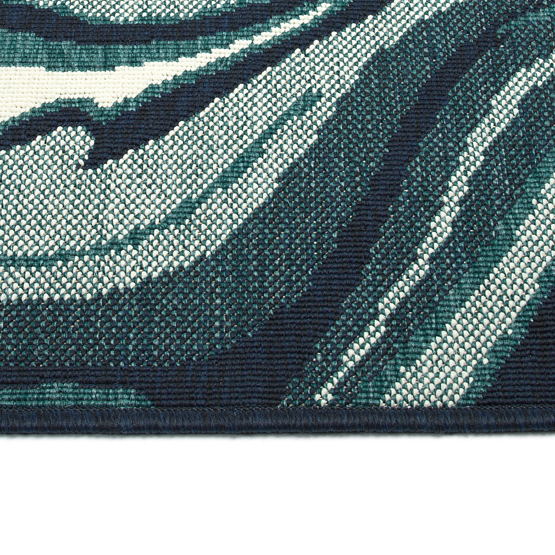 Modern, Abstract, Textured Cut Pile 5'3" X 7'6" Rectangle Area Rug Teal Polypropylene