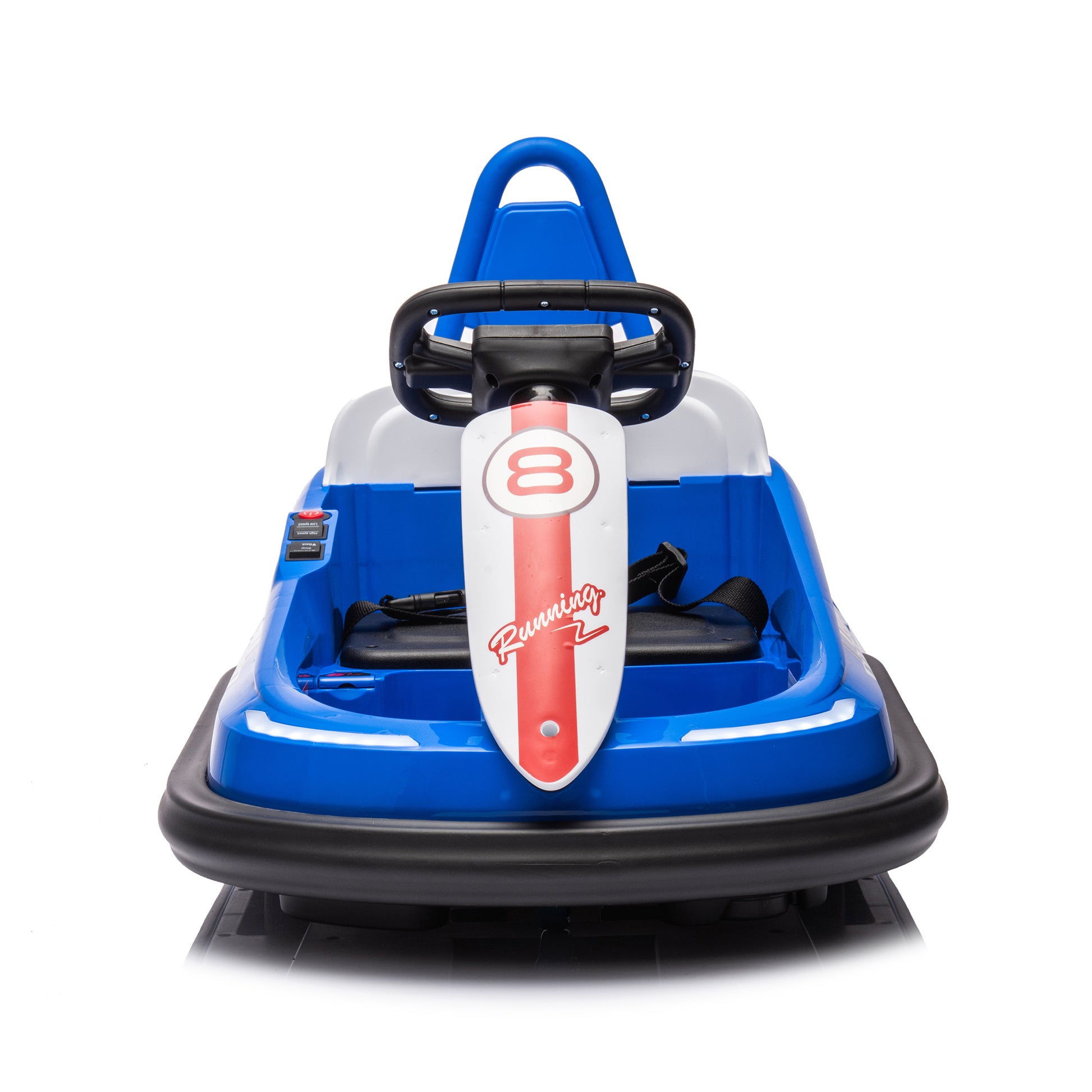 6V Kids Ride On Electric Go Kart Bumper Car W Parents Remote Control,Three Speed Adjustable,Led Lights,Horn,Bluetooth,Player&360 Spin,Vehicle Body With Anti Collision Padding For 18M . Blue Polypropylene