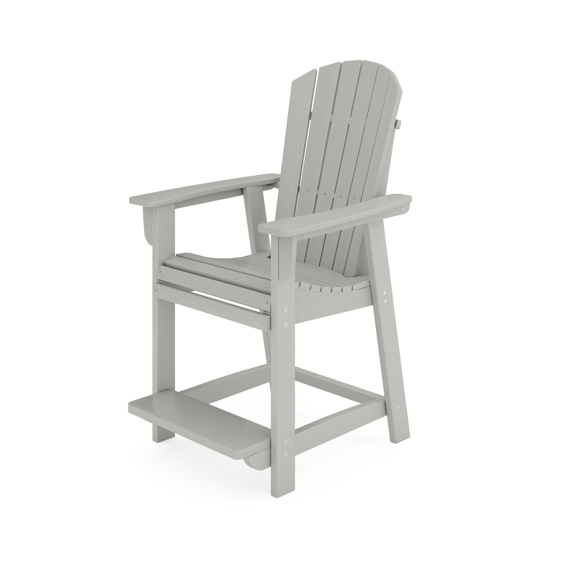 Dark Gray Adirondack Style Counter Chair Stylish Hdpe Poly Lumber For Dining, Patio, And Garden Comfort No Dining Set Dark Gray Weather Resistant Frame American Traditional Hdpe Hdpe