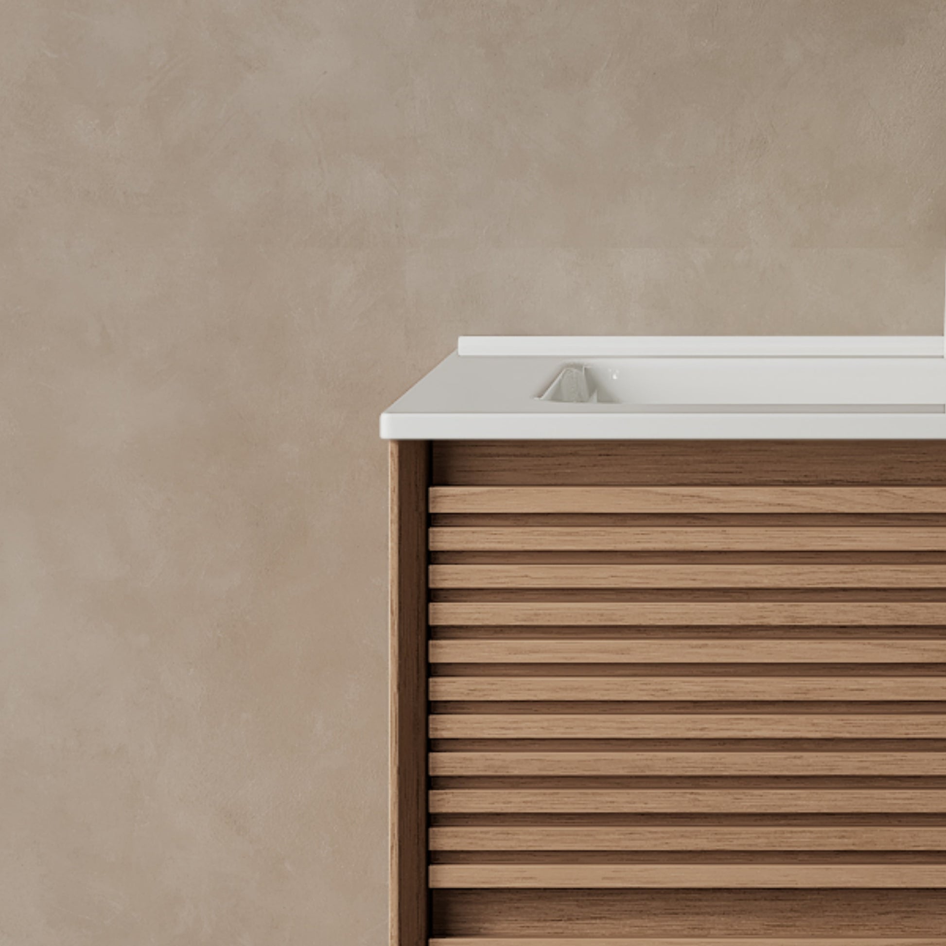 Bron 36" Bathroom Vanity With Sink, Modern Wall Mounted Floating Plywood Bathroom Storage Cabinet With 2 Drawers, White Ceramic Basin With Sink Hole Cover And Drain, Natural Walnut White Natural