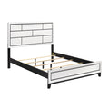 Modern Contemporary White Finish California King Bed 1Pc Wooden Bedroom Furniture Black Line Design Box Spring Required California King White Wood Bedroom Wood