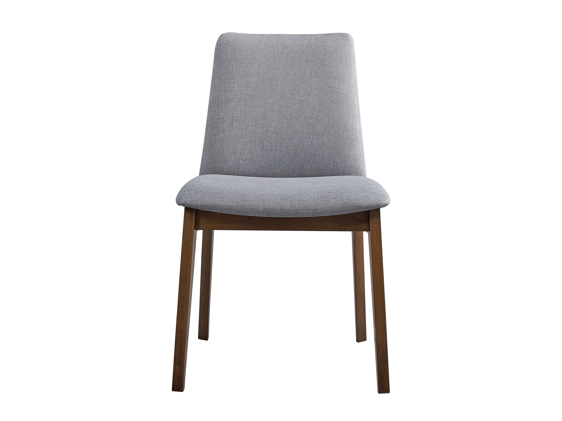 Kaela Light Gray Fabric & Walnut Finish Side Chair Set Of 2 Light Gray Synthetic Wood