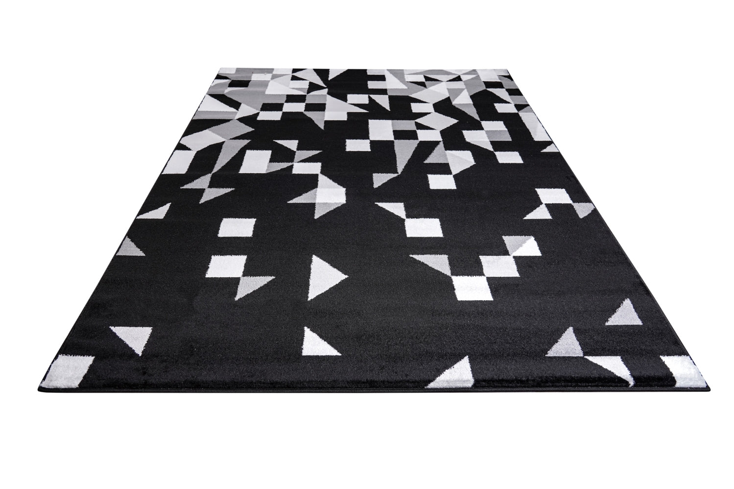 Jersey Area Rugs, Carpets For Livingroom, 5X7 Area Rugs ,3984 Black Grey Rectangle 5&7 Black Grey Contemporary Abstract Polypropylene