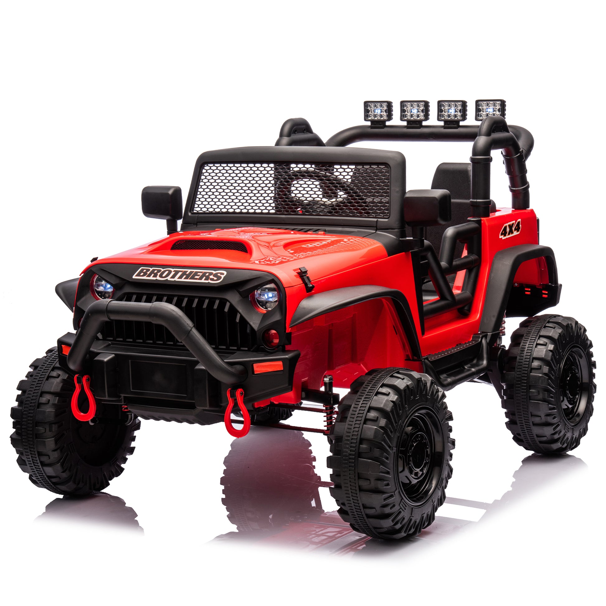 24V Kids Ride On 400W Electric Toy Car W Parents Control,Four Wheel Suspension,Front And Rear Led Searchlight,With Bluetooth,Mp3,Usb,Music,Volume Adjustment,Light Control And Power Display For Kids 3 Red Polypropylene