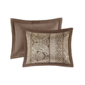 5 Piece Reversible Jacquard Bedspread Set Brown Gold Queen Queen Brown Gold Microfiber