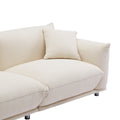 Oversized Loveseat Sofa For Living Room, Sherpa Sofa With Metal Legs, 3 Seater Sofa, Solid Wood Frame Couch With 2 Pillows, For Apartment Office Living Room Beige Beige Foam Fabric 3 Seat