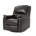 Brown Pu Glider Recliner With Swivel, Manual Reclining Chair Brown Pu