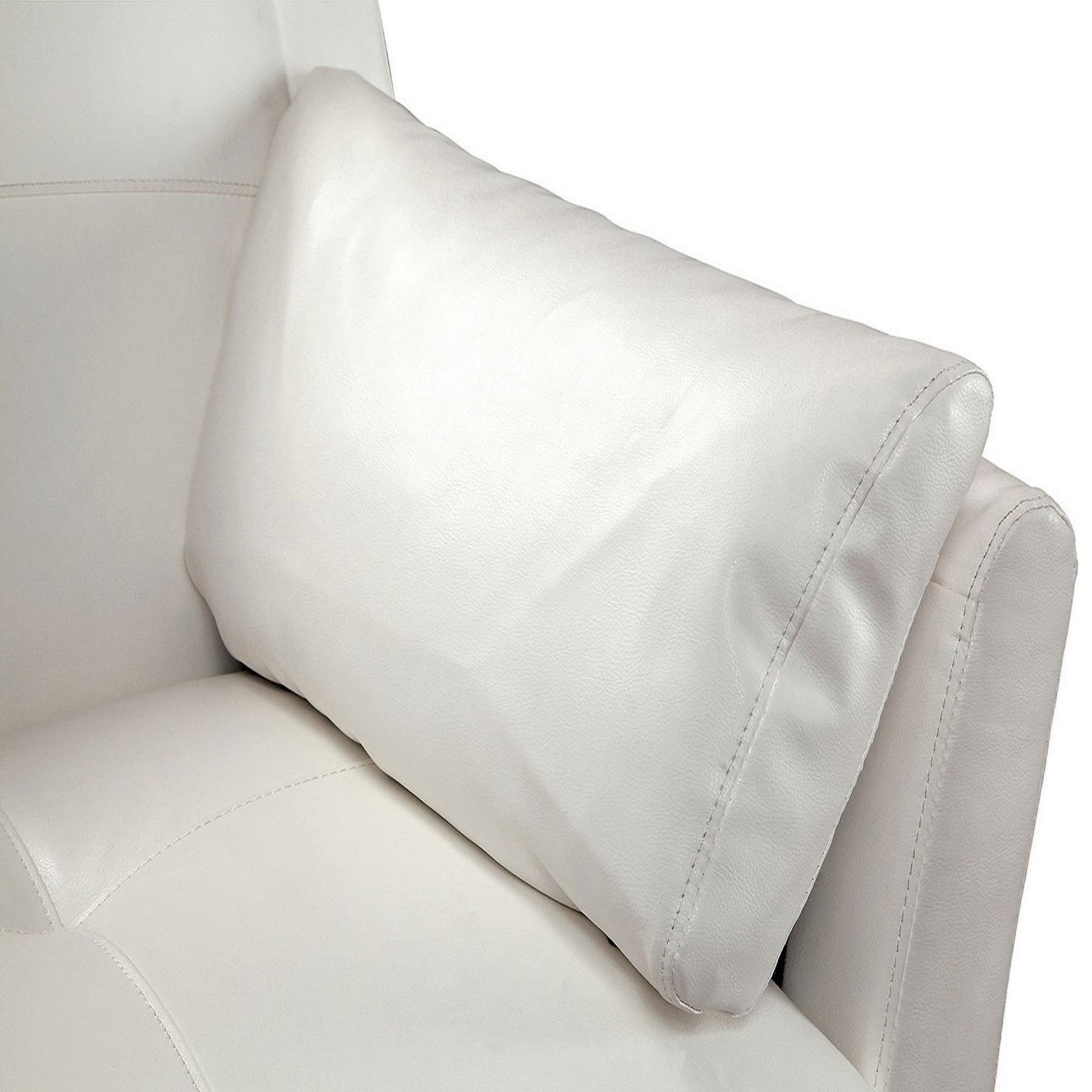 Sectional Sofa Withand Centre Tufted Stitching, White White Wood Fabric 6 Seat