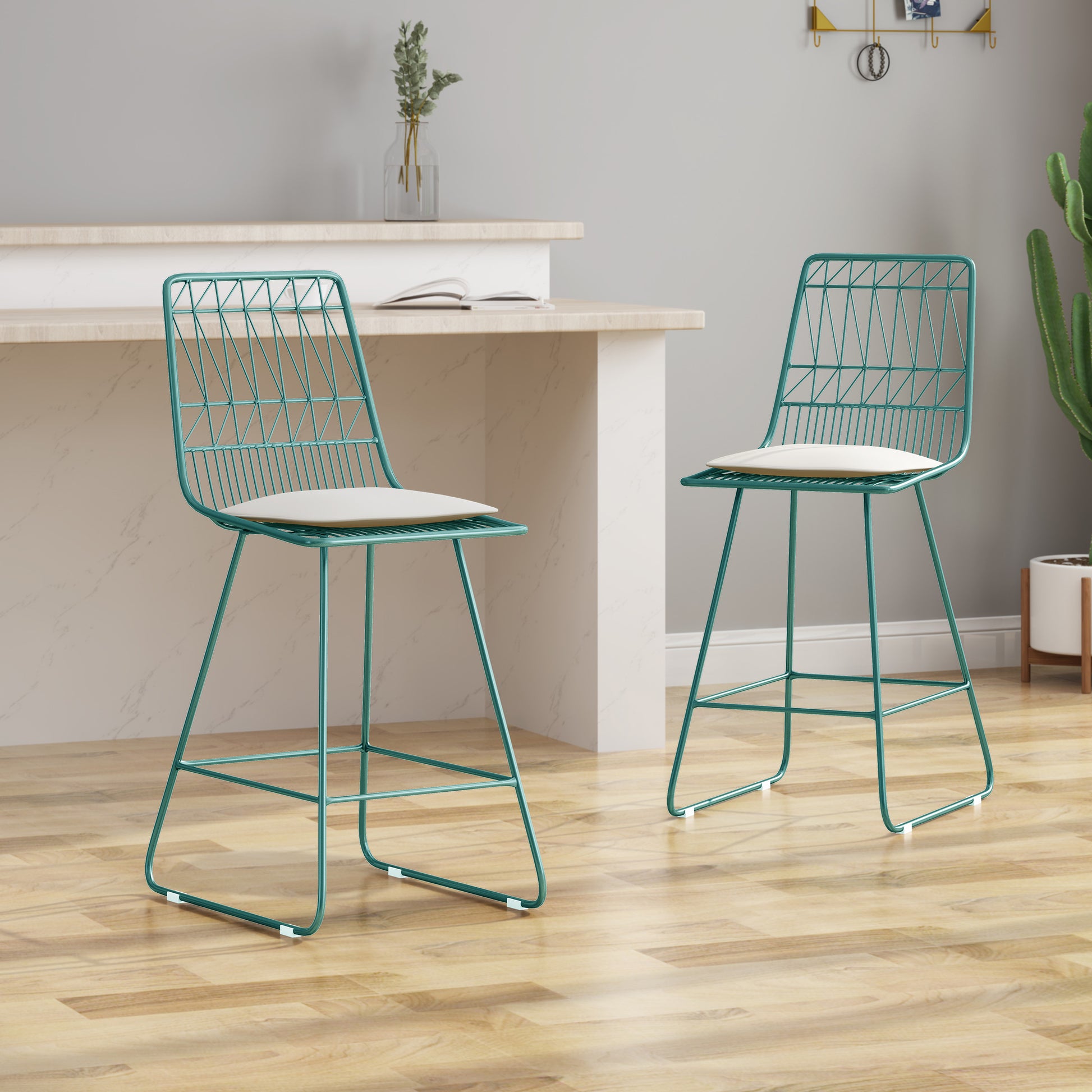 Niez Counter Stool Beige Iron