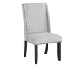 5Pc Dining Set Contemporary Style White Faux Marble Round Table Top Dove Gray Upholstery Wing Back Chairs Black Finish Wooden Solid Wood Dining Room Furniture Wood Wood Gray Seats 4 Wood Dining Room Contemporary,Modern,Transitional Round Dining Table