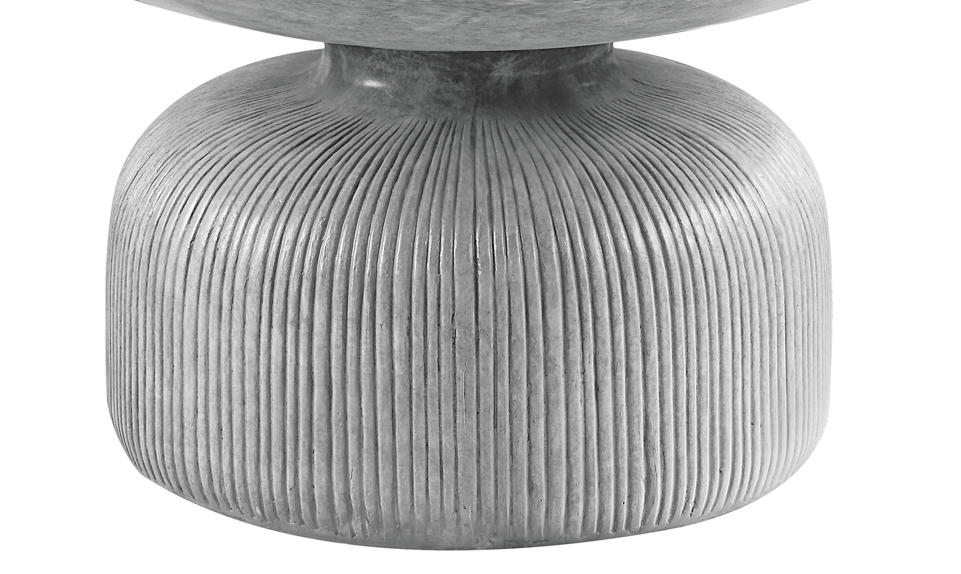 Weathered Grey Coffee Table With Round Top And Pedestal Base Grey Primary Living Space Round Cement Pedestal