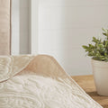 3 Piece Reversible Bedspread Set Cream King Cal King King Cream Microfiber