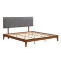 Grey Curved Adjustable Headboard King Grey Linen
