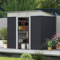 Outsunny 7' X 4' Metal Lean To Garden Shed, Outdoor Storage Shed, Garden Tool House With Double Sliding Doors, 2 Air Vents For Backyard, Patio, Lawn, Gray Grey Steel