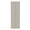 Virginia Double Door Storage Cabinet, Five Shelves White Kitchen Contemporary Melamine Engineered Wood