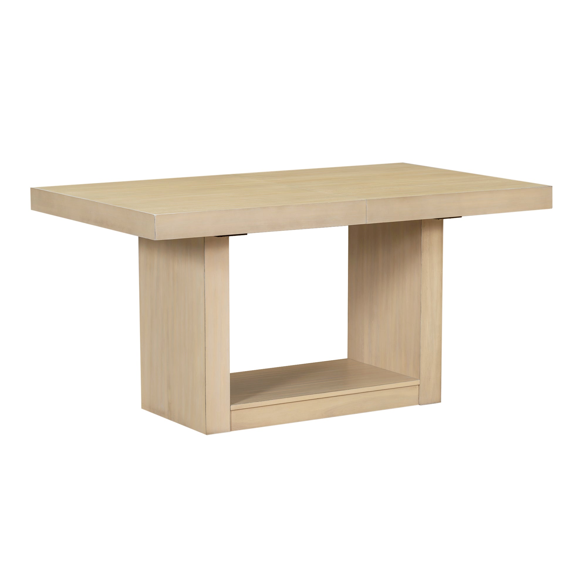 Contemporary 6 Piece 78Inch Extendable Pedestal Dining Table Set With 18Inch Removable Leaf And Dining Bench, 4 Upholstered Dining Chairs, Natural Wood Dining Room Solid Wood Rubberwood Rectangular Dining Table With Chair And Bench Upholstered Chair Wood
