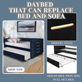 Black Upholstered Twin Size Daybed With Trundle, Velvet Fabric, Gold Iron Bar Design, No Springs Required, Moderen Style Box Spring Not Required Twin Black Wood Espresso Bedroom Minimalist,Modern,Ultra Modern Rubberwood Fiber Foam And Polyester Fiber Pad