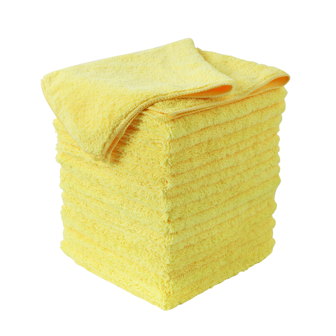 Microfiber Towel, Absorbent, Suitable For Car Cleaning, Kitchen, Glass Scrubbing, Etc., 16*16 Inches, 18 Packs Yellow Microfiber