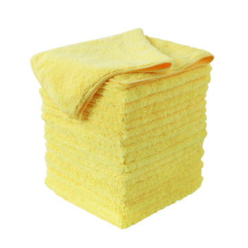 Microfiber Towel, Absorbent, Suitable For Car Cleaning, Kitchen, Glass Scrubbing, Etc., 16*16 Inches, 18 Packs Yellow Microfiber