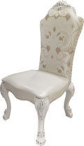 Ivory And Bone White Side Chair With Claw Legs Set Of 2 Solid Ivory Dining Room Side Chair Solid Back Set Of 2 Wood Fabric