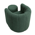 Modern Contemporary Swivel Chair With Ottoman Green Boucle Fabric Upholstery Solid Wood Living Room Furniture Green Primary Living Space Contemporary,Modern Plywood,Solid Wood