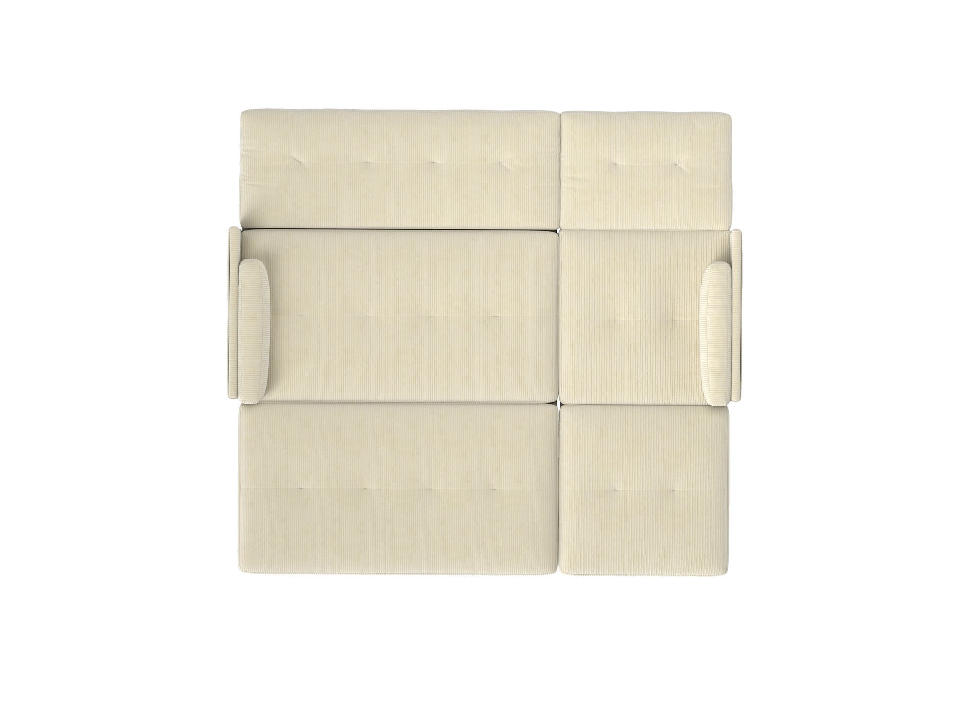 Ivory Corduroy Sectional Sofa: Convertible 3 Seater Sofa, L Shaped Sofa, And Bed Ivory Velvet Metal Primary Living Space Medium Soft Loose Back Pillow Top Arms Foam Fabric Metal 3 Seat