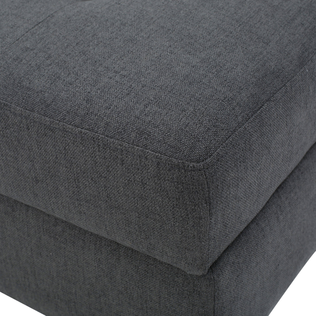 Storage Ottoman Dark Gray Fabric