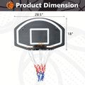 Wall Mounted Basketball Hoop, 28.5 X 18 Inches Shatterproof Back, Folding Hoop, Durable Hoop And All Weather Mesh For Indoor And Outdoor Use Black Blue Iron