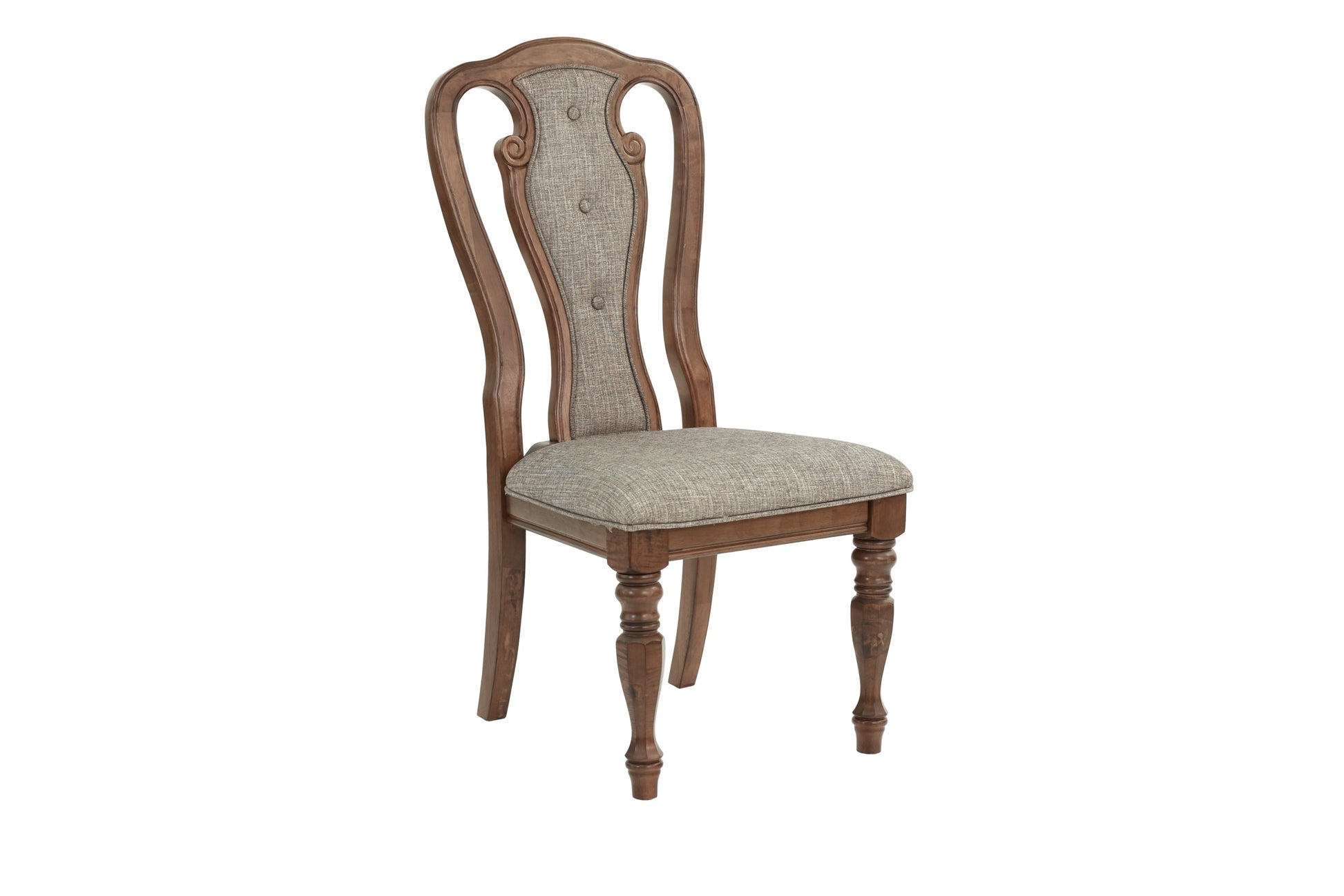 Set Of 2 Dining Chairs Upholstered Tufted Unique Design Chairs Back Cushion Seat Dining Room Brown Brown Dining Room Contemporary,Modern,Transitional Dining Chairs Solid Wood