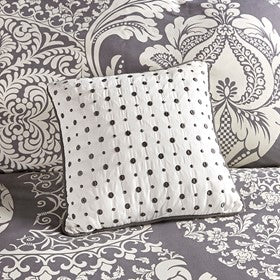 7 Piece Cotton Printed Comforter Set Indigo King King Indigo Polyester