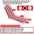 1Pcs Set Outdoor Lounge Chair Cushion Replacement Patio Funiture Seat Cushion Chaise Lounge Cushion Red White Red Striped Cotton