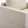 2 Seat Module Sectional Sofa Couch,Seat Cushion And Back Cushion Removable And Washable,Linen Fabric Cover,Cream Cream Wood Medium Soft Foam Linen 2 Seat