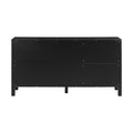 Sideboard With Curved Swirl Patterned Doors And Artistic Three Door Design,Suitable For Living Rooms,Entrance And Study Black Primary Living Space American Design Mdf