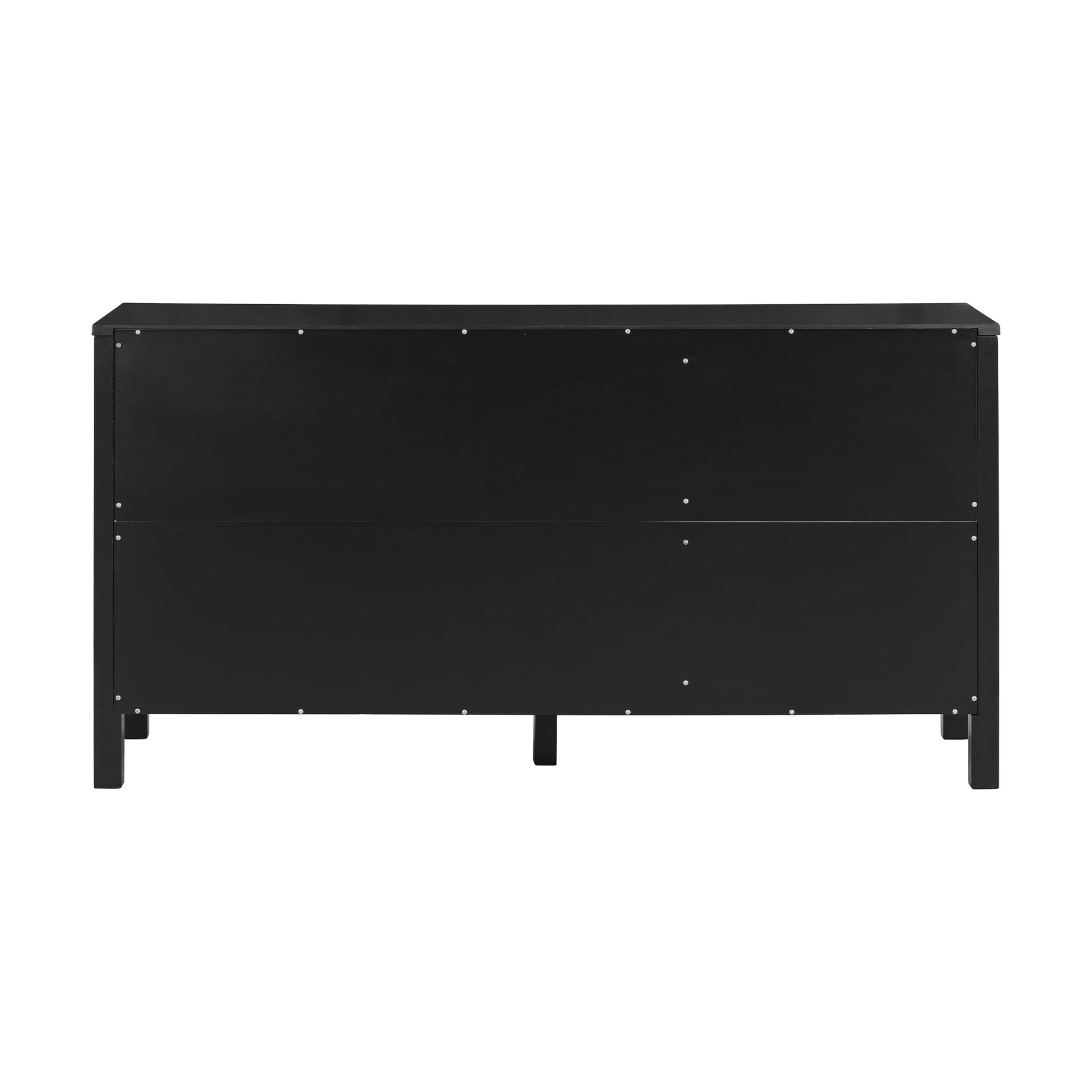 Sideboard With Curved Swirl Patterned Doors And Artistic Three Door Design,Suitable For Living Rooms,Entrance And Study Black Primary Living Space American Design Mdf