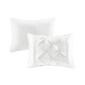 7 Piece Tufted Comforter Set White King King White Polyester