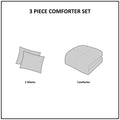 Cotton Printed Comforter Set With Chenille Ivory Full Queen Queen Ivory Cotton