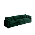 Mid Century Modern Sectional Sofa 3 Seater Sectional Sofa With 2 Arm Pillows And 3 Pillows, Living Room Sectional Green Corduroy Fabric Green Corduroy 3 Seat