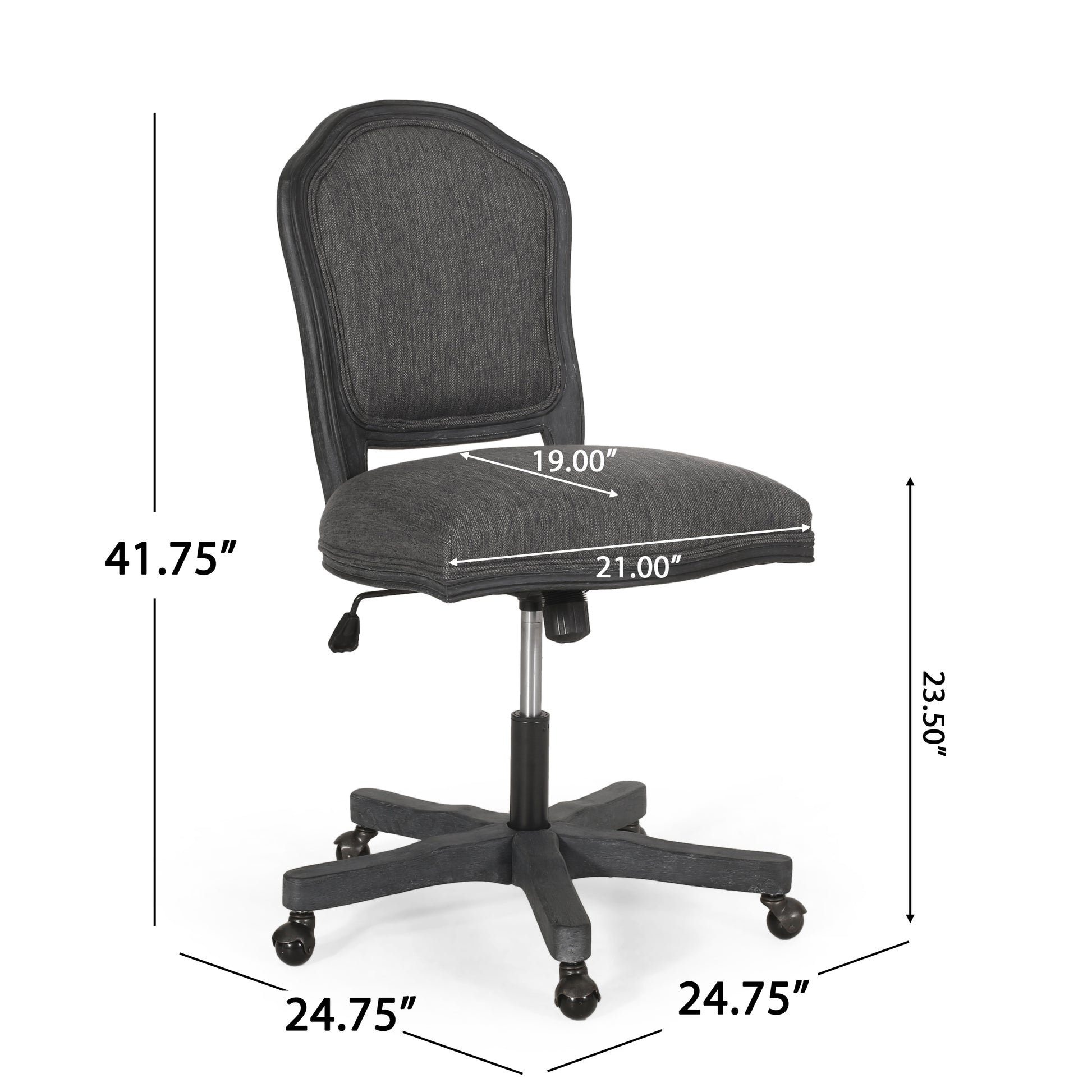 Swivel&Lift Office Chair Grey Fabric