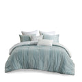 3 Piece Cotton Jacquard Comforter Set Aqua King Cal King King Aqua Cotton