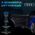 Aosom Kids Ride On Car, 12V Licensed Audi Rs E Tron Gt 3.1 Mph Electric Car For Kids, Ride On Toy For Boys And Girls With Remote Control, 4 Wheels With Suspension, Horn, Music, Lights, Dark Blue Blue Plastic