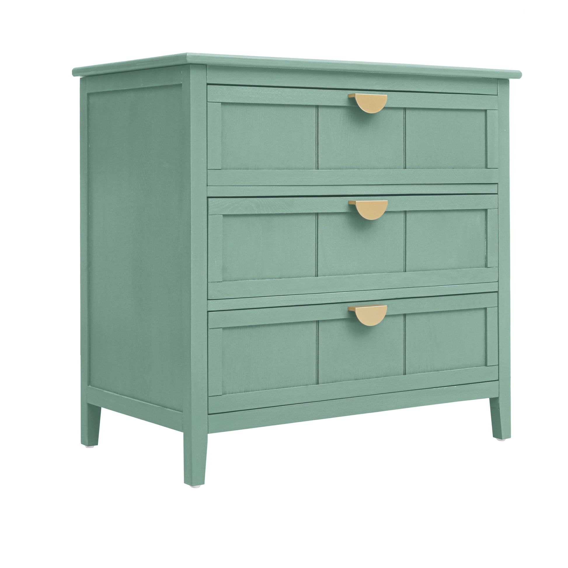 3 Drawer Cabinet, American Furniture,Suitable For Bedroom, Living Room, Study Light Green Mdf