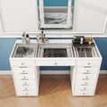 High Gloss White 13 Drawers Makeup Vanities Gloss White 5 Drawers & Above Modern White Mdf Glass